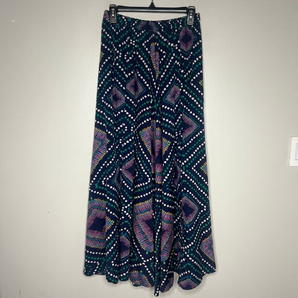 Women's Boho Maxi Skirt Sz. M Geometric Mosaic A-Line Gypsy Multicolor Hippie - Picture 1 of 8